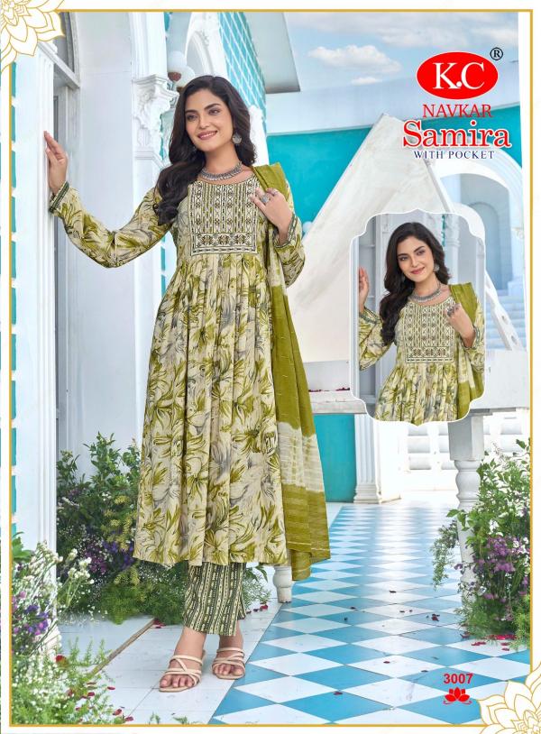 Kc Samira 3 Capsul Foil Printed Kurti Bottom With Dupatta